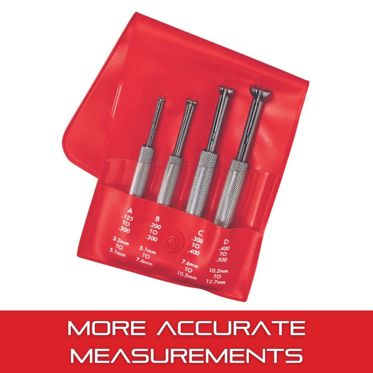 Starrett Small Hole Gage with Smooth, Sensitive Adjustments and Half-Ball with a Flat Bottom - .400-.500" Range, 3-1/2" Length - 831D