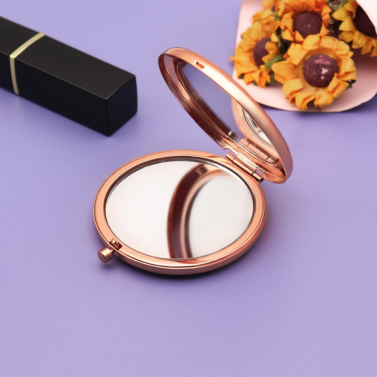 Jielahua Boss Mentor Appreciation Gift for Women: Rose Gold Compact Mirror, 2.6 Inch, Magnifying & Regular Sides, Portable - Image 4