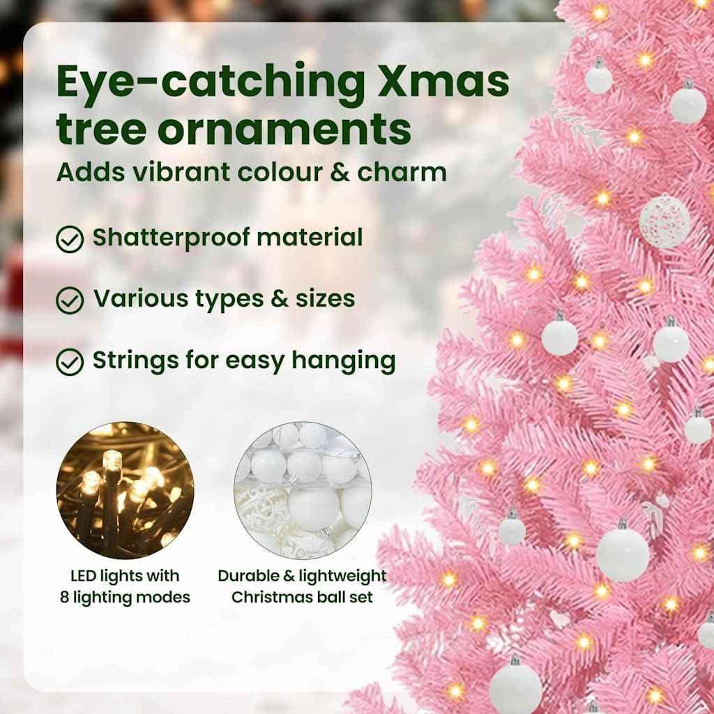 vidaXL Árbol de Navidad Artificial Preiluminado Rosa 150 cm PVC