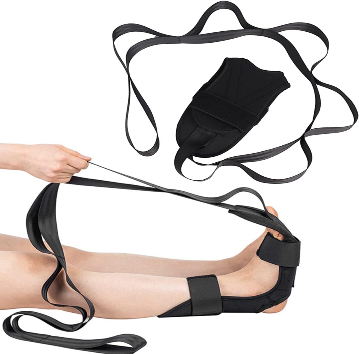 Yoga Strap Leg Stretcher Yoga Belt Flexstrap Stretch Bands for Exercise Flexibility Ankle Ligament Stretching Equipment Hamstring Rope Adjustable Loops for Pilates Dance Fitness Physical Therapy