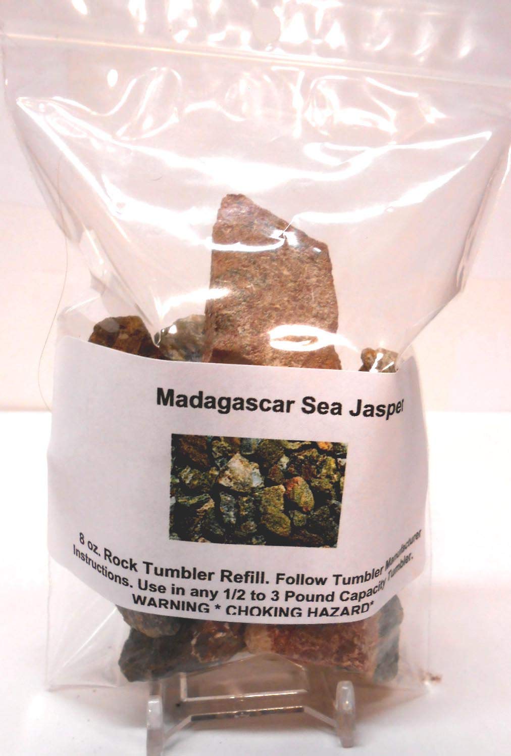 Rock Tumbler Gem Refill Kit - Madagascar Sea Jasper Rough - 8 oz New!