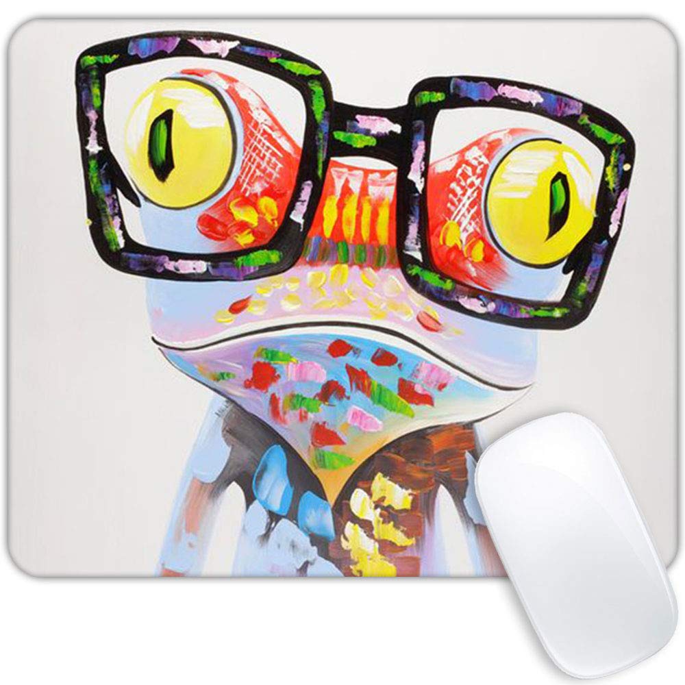 DJSOK Oil Painting Art Crazy Frogs Mouse pad,Rectangular Mouse pad for Games,Personalized Design Non-Slip Rubber Base Mouse pad for Kids, Waterproof Office Mouse pad for Computers Laptop