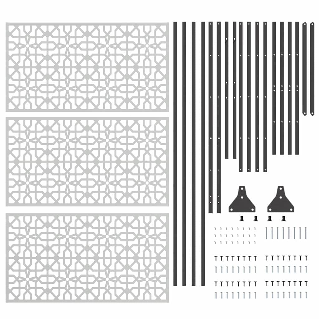 Genérico Pantalla de Privacidad Gris 100 x 50 x 180 cm Acero,Bricolaje,Vallas de jardín,Paneles de Vallas,Gris,868575