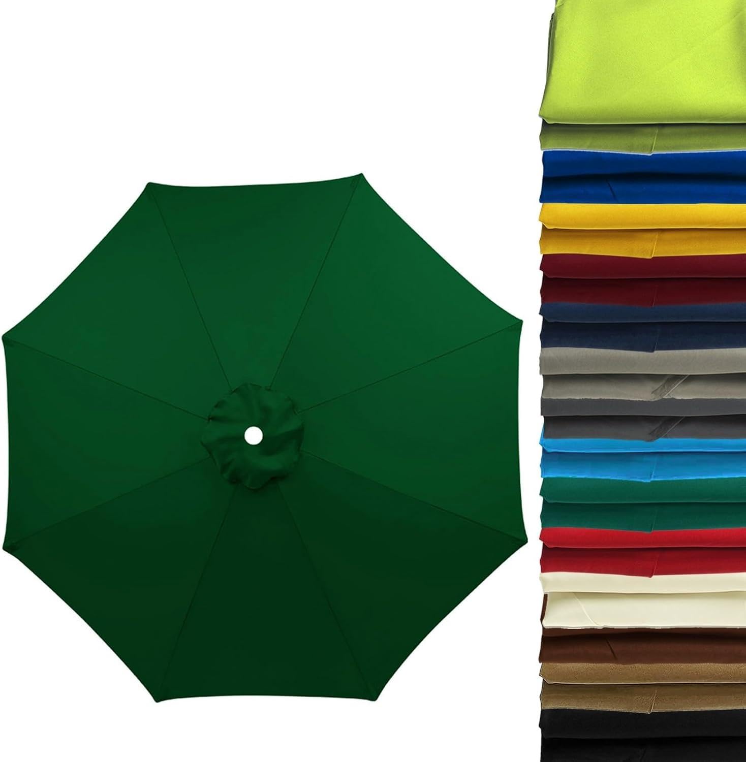 Wttagkl Replacement Parasol Cover 2m/2.5m/2.8m/3m/3.5m/4m for 6/8 Ribs | UV50+ Windproof & Waterproof | Light Grey Premium Fabric for Garden, Terrace, Beach, Pool,M-200 cm 6 streben â image 1