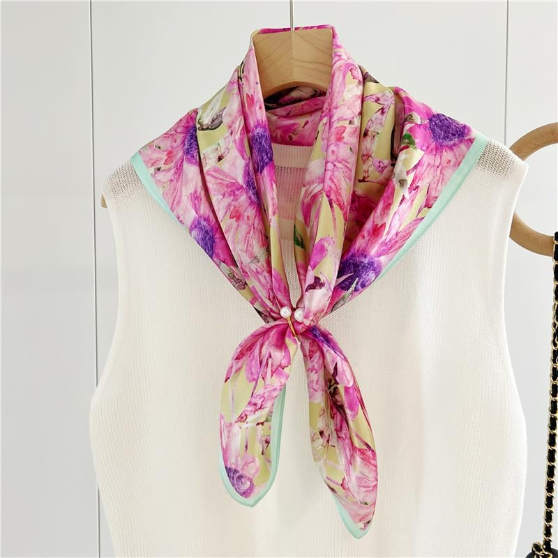100% Pure Mulberry Silk Scarfs 26"x26" Square Scarf Women Neckerchief Headscarf hair scarf bandana Gift Packed - Image 2
