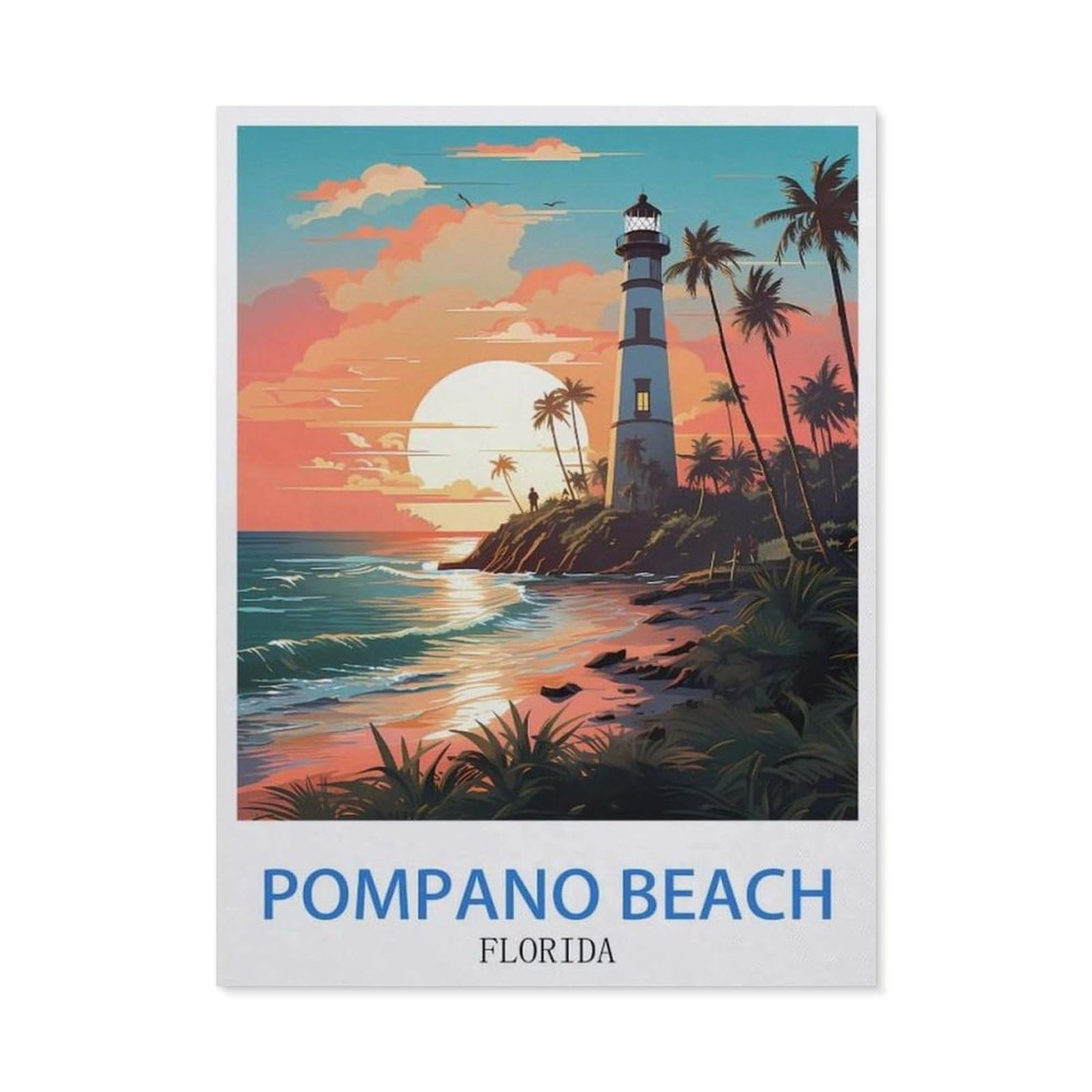 BEAYODKP 5D DIY Diamond Painting kit，Pompano Beach Florida（40x50cm）