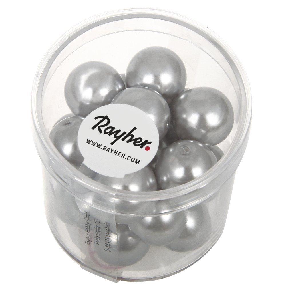 Rayher 14404561 Renaissance Glass Wax Beads, Diameter 12 mm, Box of 21, S