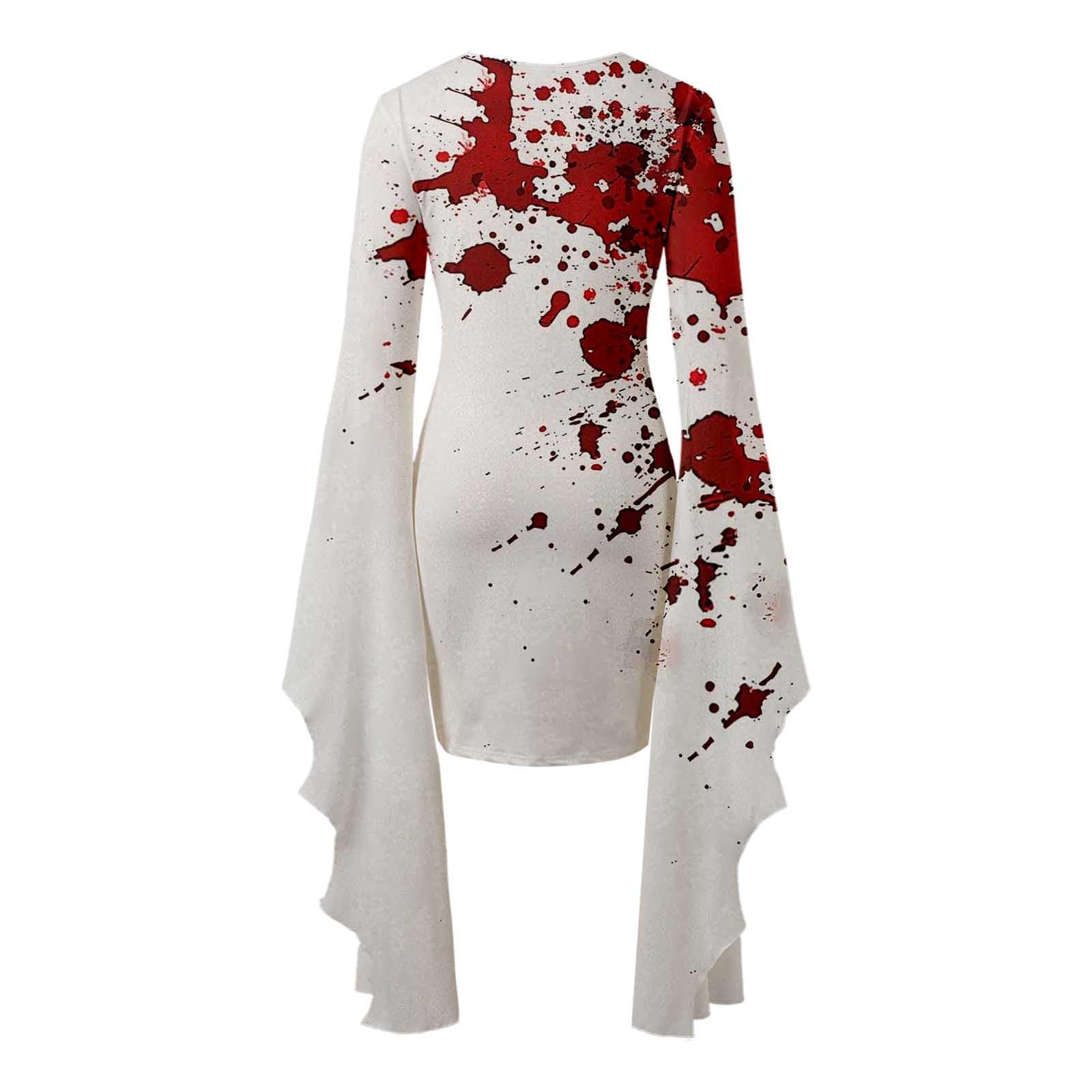 Generisch 2026 Weibliches Gothic Punk Fledermausärmel Halloween Bedrucktes unregelmäßiges Partykleid