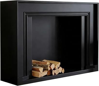 Mantels Surround Modern Fireplace Mantel Decorative Surround with Solid Wood Base Home DecorBlack,Medium