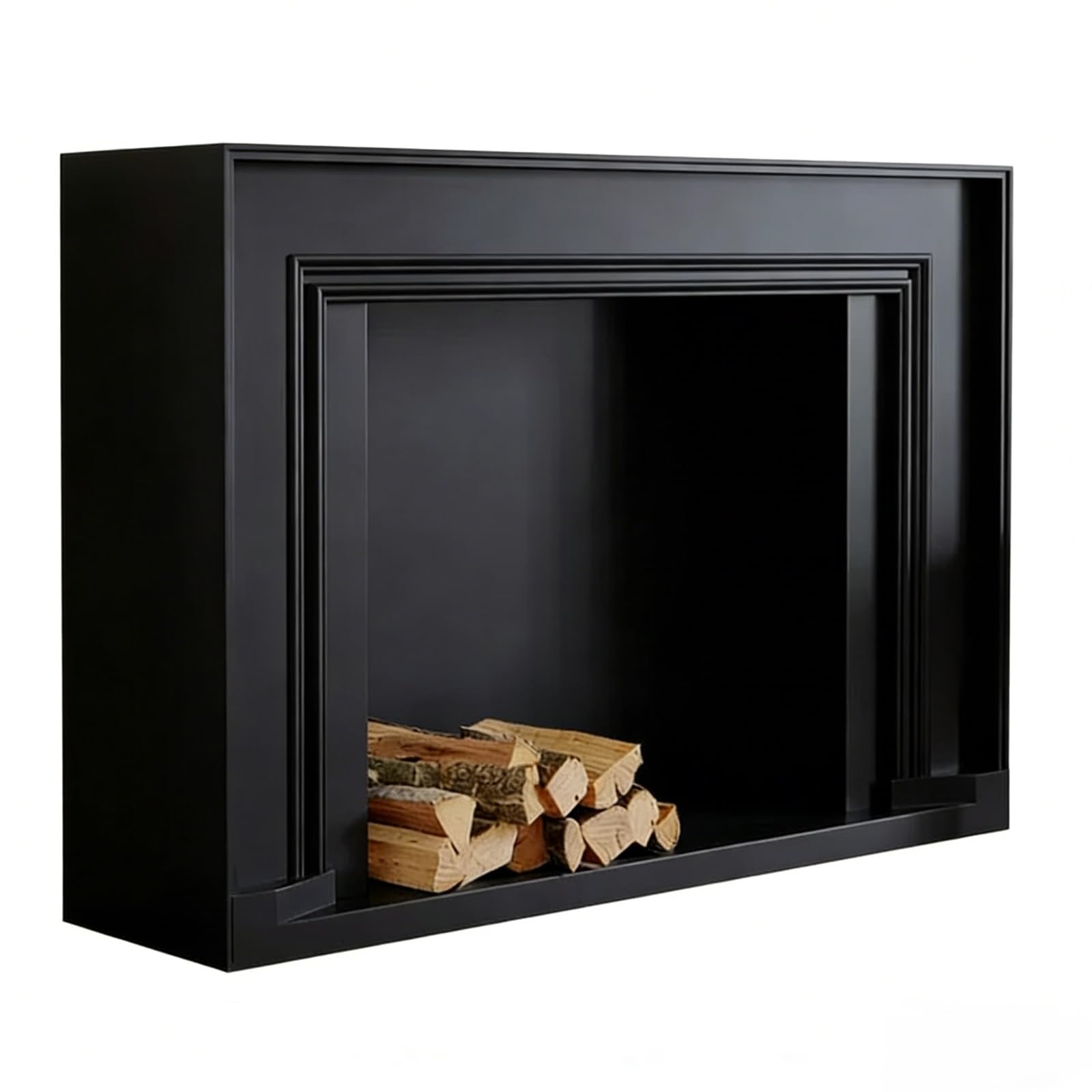 Freestanding Modern Fireplace Mantel Decorative Surround with Solid Wood Base Decorative