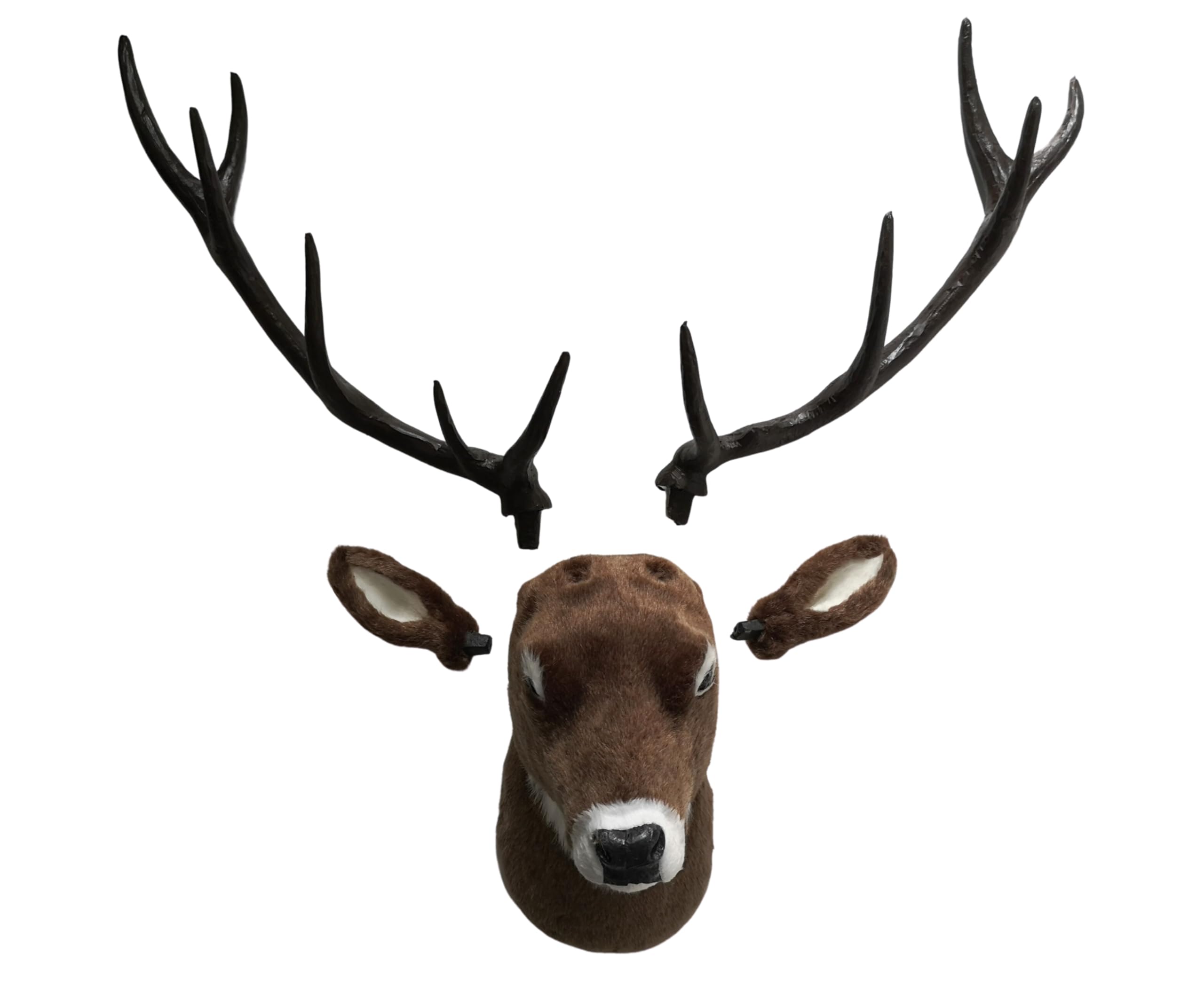 Generisch XXL groß Deko Figur Wand Hirschkopf Hirsch braun Rentier Geweih Wanddekoration
