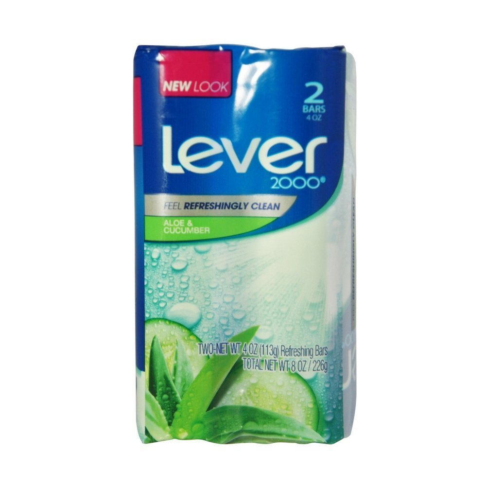 Lever 2000 Refreshing Bar Soap, Fresh Aloe & Cucumber 4 oz, 2 ea (12 Pack)