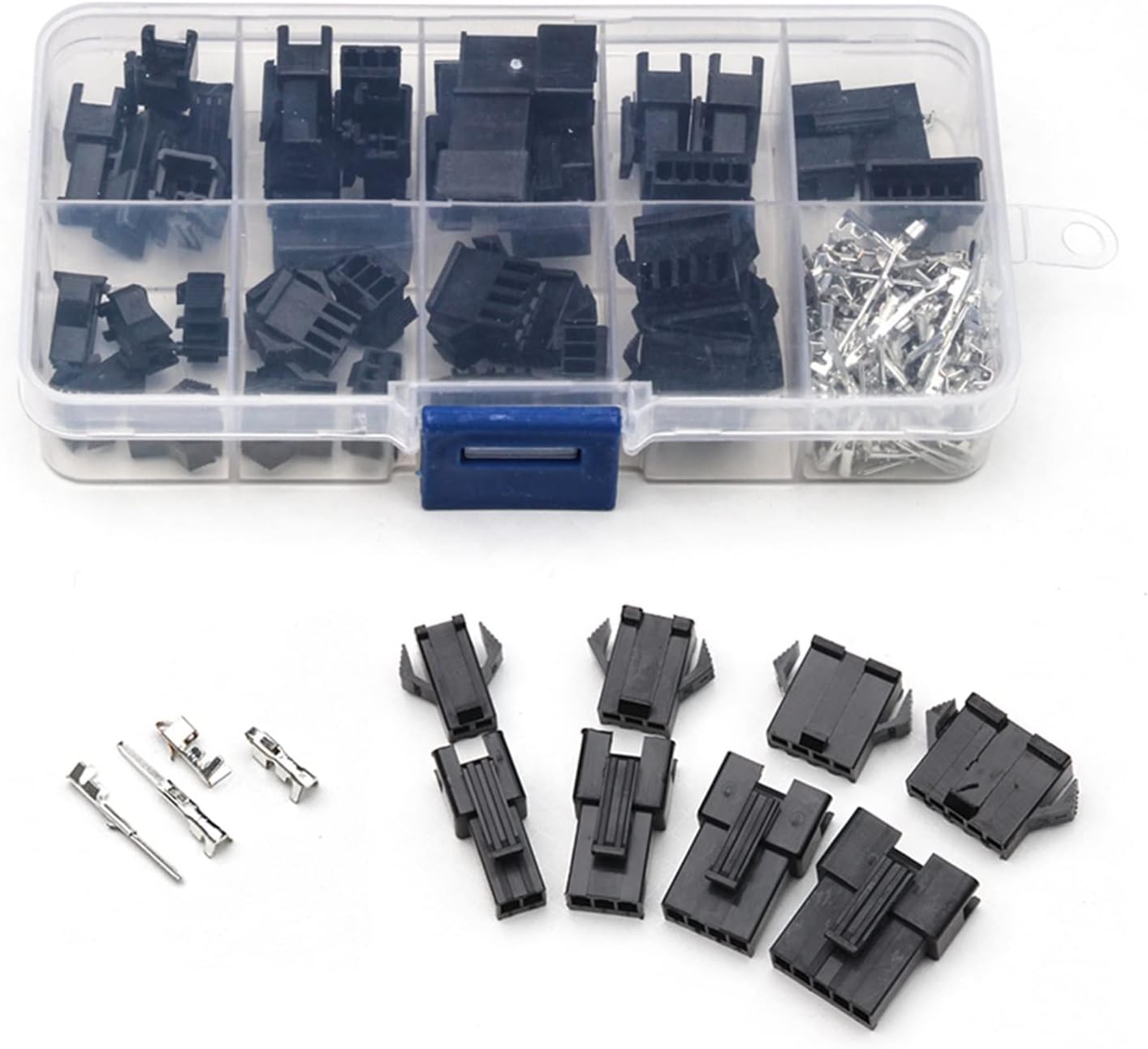 200pcs 2/3/4/5 Pin dark Nylon Housing Terminals Set Male Female Connectors with Wings Hooks Compatible With Electronics Appliance