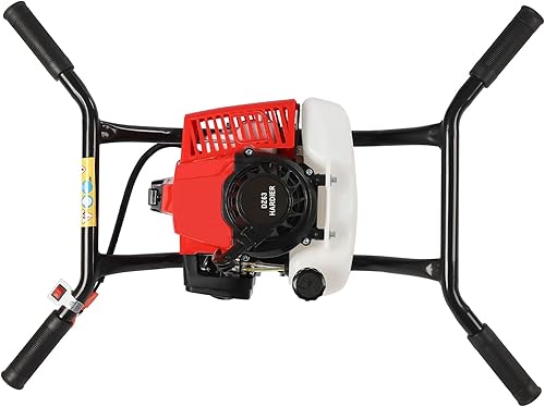 Miniatura 9 de Lidhujnk Taladro de tierra de 2 tiempos de 63 cc con gas de 2 tiempos, taladro de gasolina para plantar, excavación de tierraperforación compatible