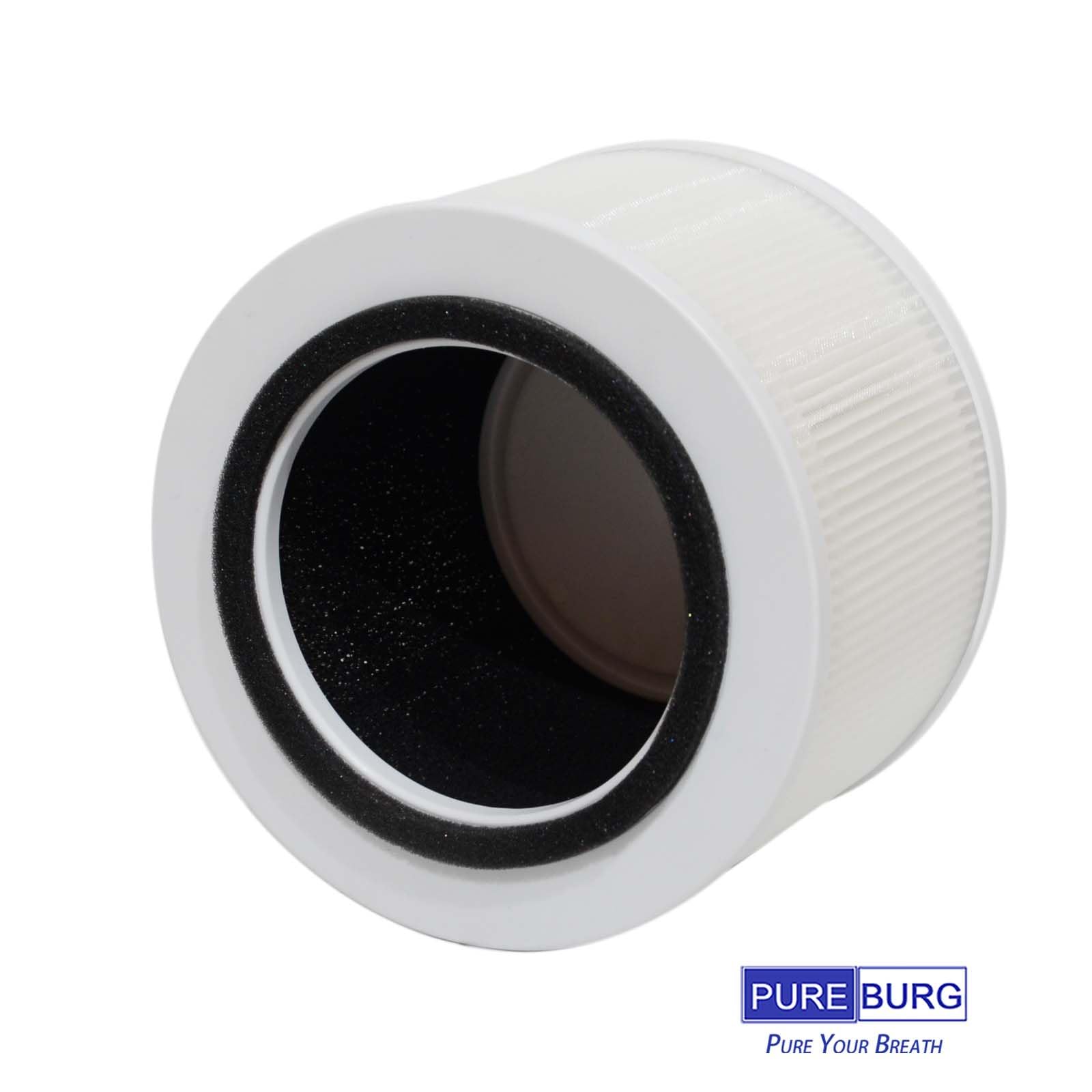 PUREBURG Filtr zastępczy kompatybilny z Vibrix PureFlow30 oczyszczacz powietrza 30 m², 2 sztuki w opakowaniu z węglem aktywnym H13 HEPA, 3-stopniowa filtracja do oczyszczania powietrza z kurzu