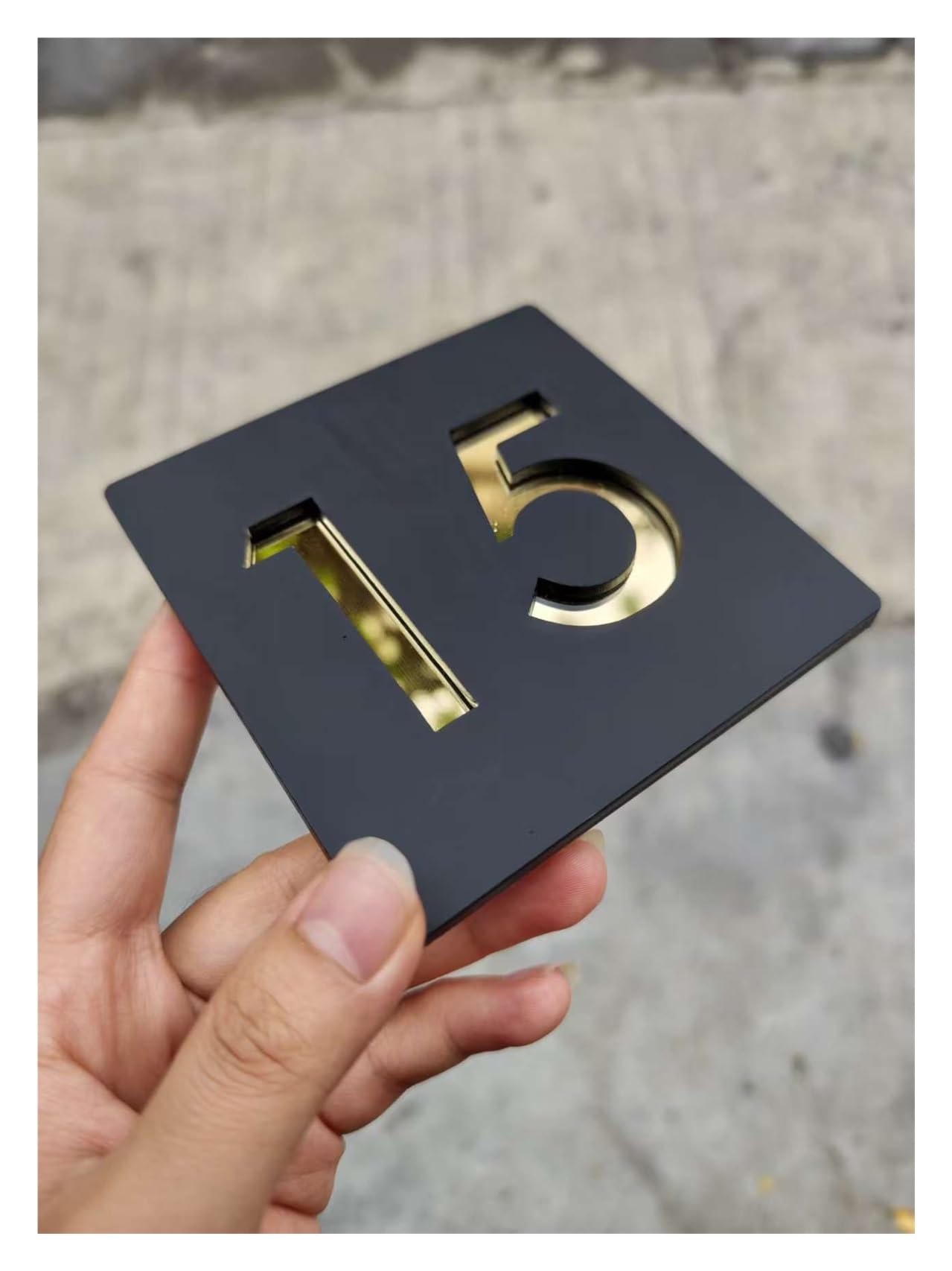 1 Szt. Nowoczesny Akrylowy Numer Drzwi Znak Adresowy Na Zewnątrz 3D Alfanumeryczny Talerz Dekoracyjny Do Domu(Black silver,30x30cm)