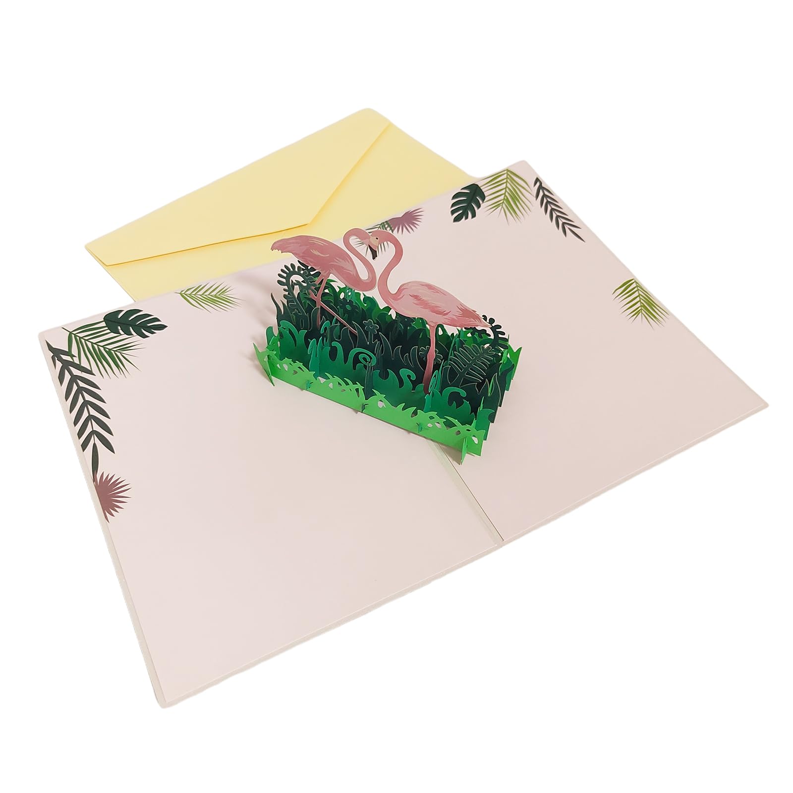 3D Pop-Up Greeting Card Holiday Birthday Wish Card for Boy/Girls Flamingos Thanksgiving Card