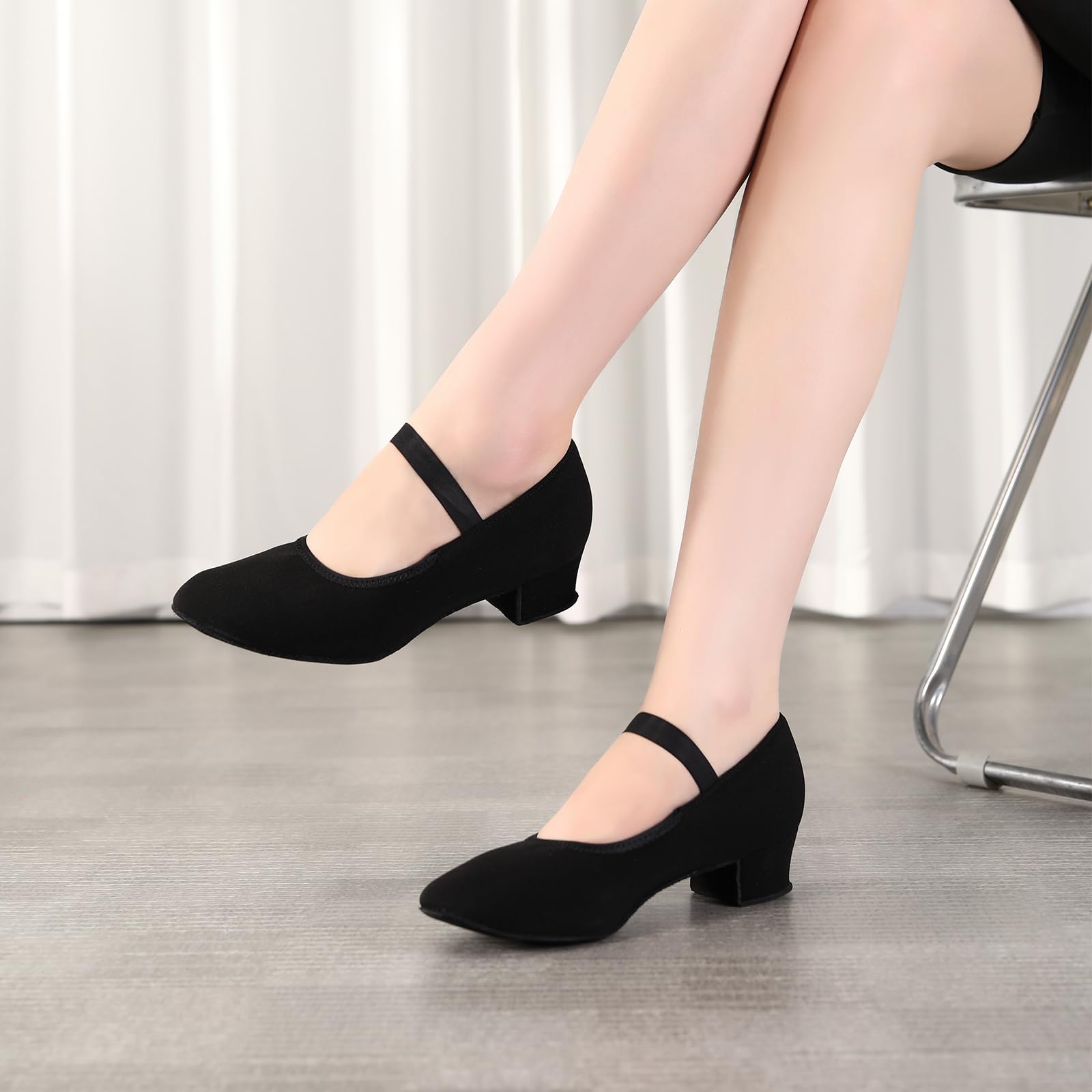 Scarpe da Ballo di Piazza Donna Punta Chiusa Banda Elastica Moderno Pratica Insegnamento