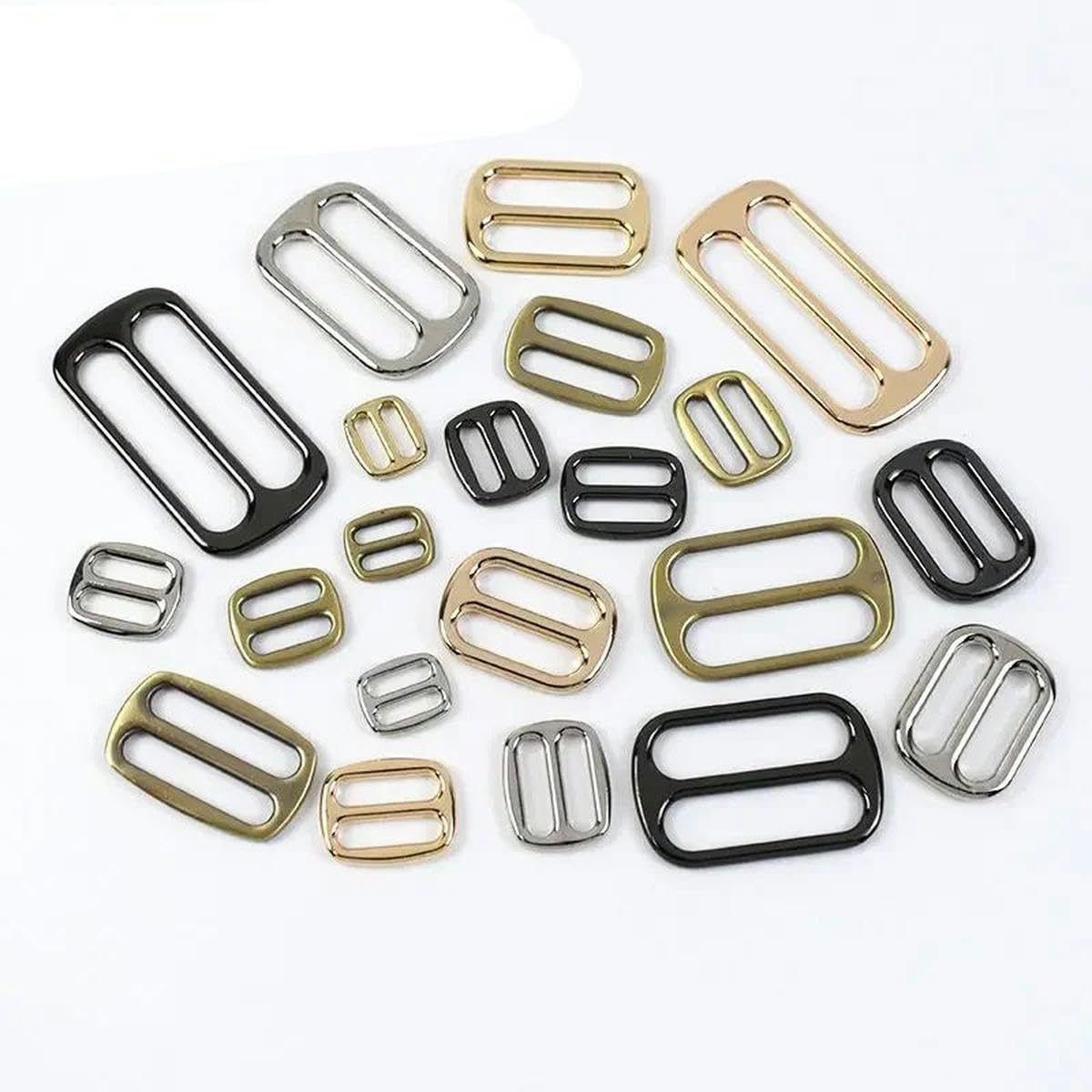 Gürtelklammern, 10 Stück 12–50 mm Taschenschnallen for Gürtel, Rucksack, Metallschieber, Tri-Glide-Einsteller, Schnalle, Gurtband, Verschluss, DIY-Nähzubehör(Gunblack,38mm)