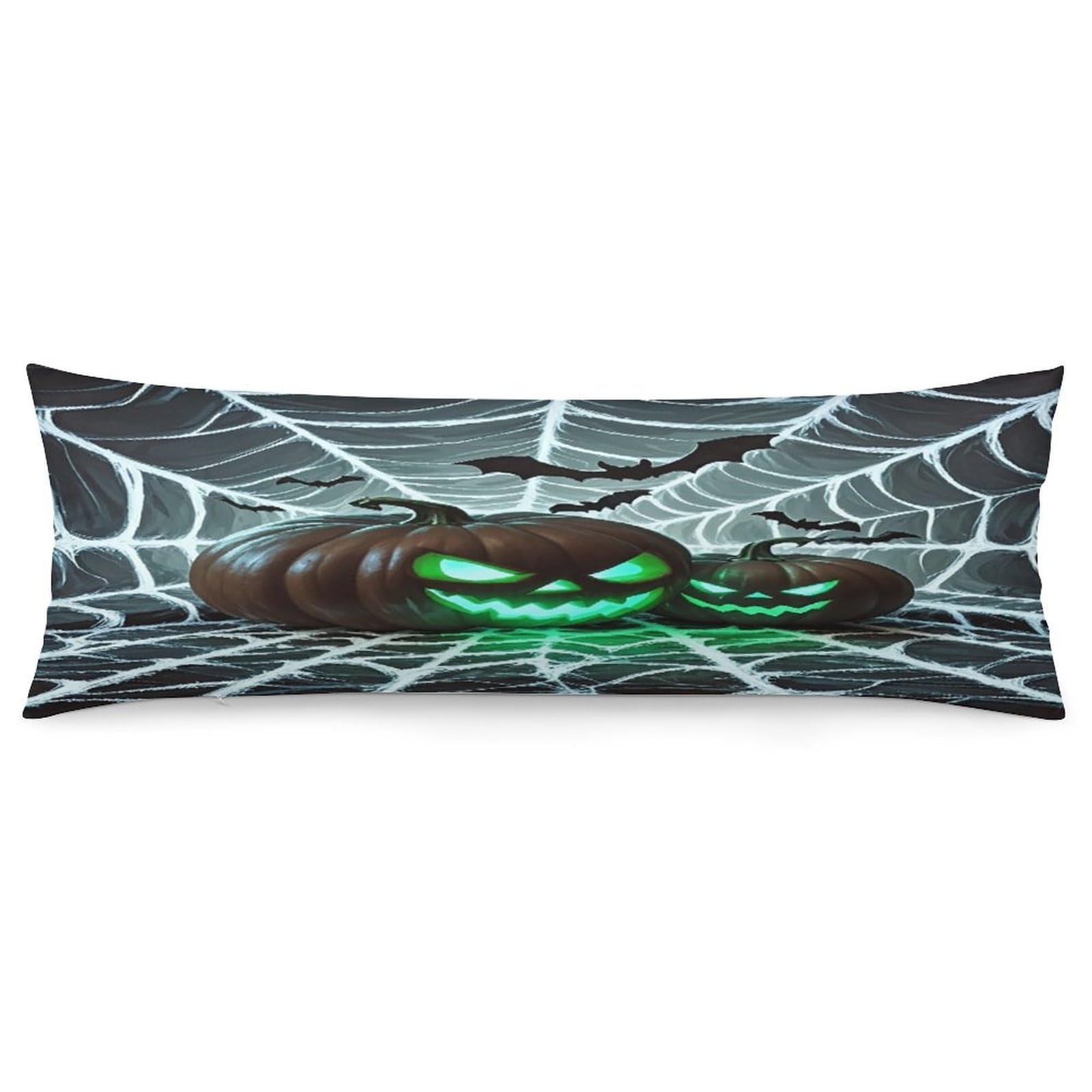 Green Pumpkin Pillowcase Long Body Pillow Cover Soft Decorative Body Pillow Case Breathable Large Pillowcase Cute Cozy Pillow Protector for Bed Sofa Couch Room 18.9 X 53 Inch