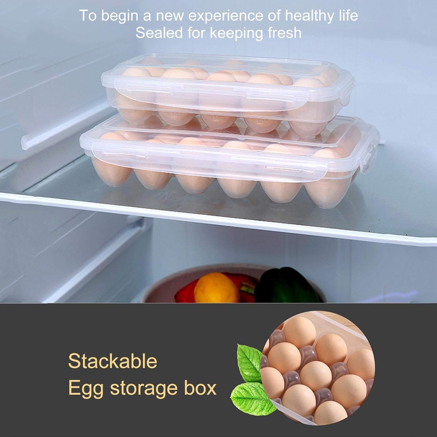 Amazon.co.jp: Egg Case, Egg Storage Box, Egg Storage, Fridge Tray