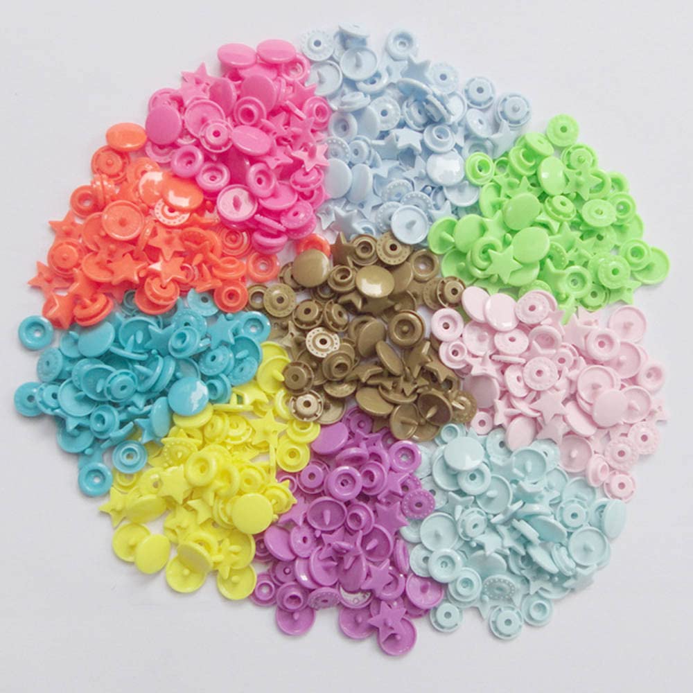 150 Stück T5 Druckknöpfe Sternform – Kunststoff, 12 Mm, Für DIY, Windeln, Lätzchen, Rot