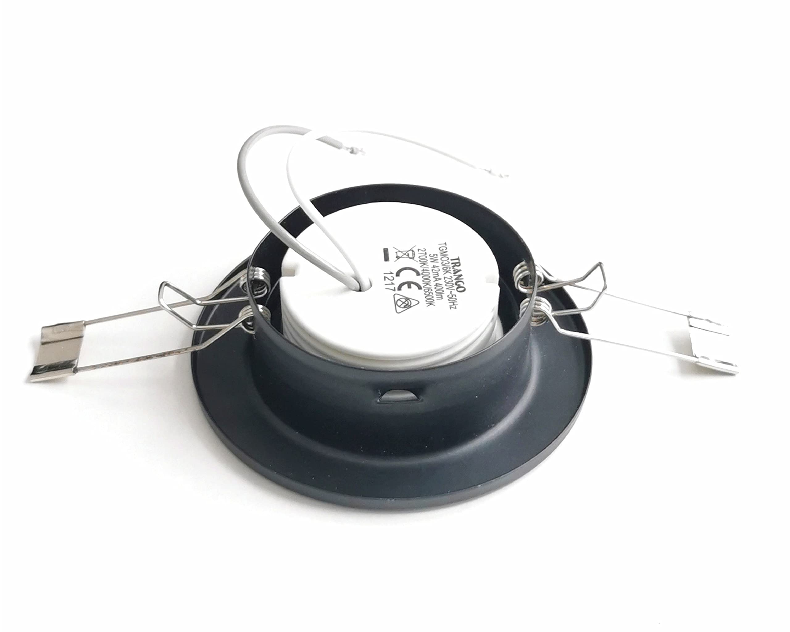 Trango 6er Set 6729-061MCOB LED Einbaustrahler in Anthrazit matt schwenkbar inkl. 6x 5 Watt 3000K warmweiß Ultra Flach LED Modul, Einbauspots, Deckenstrahler, Deckenlampe, Badleuchte, Deckenleuchte