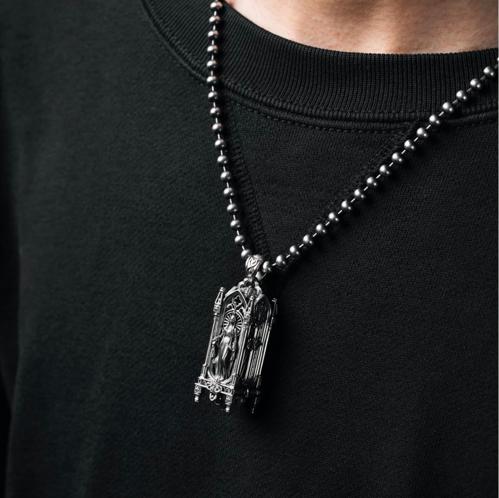 COPPERTIST.WU Sanctum Pendant Gothic Cathedral Mary Pendant NecklaceJewelry Gift for Women Mom
