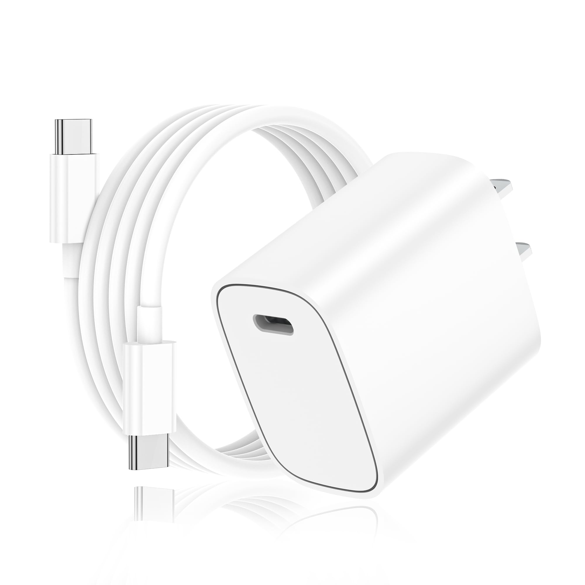 KTDRJN USB C to USB C Fast Charging Cable 60W,6 Feet Type C to Type C Cord with 30W USB C Charger for New ipad Pro 12.9/11, Air 4/5, Mini 6, MacBook Air, (White)