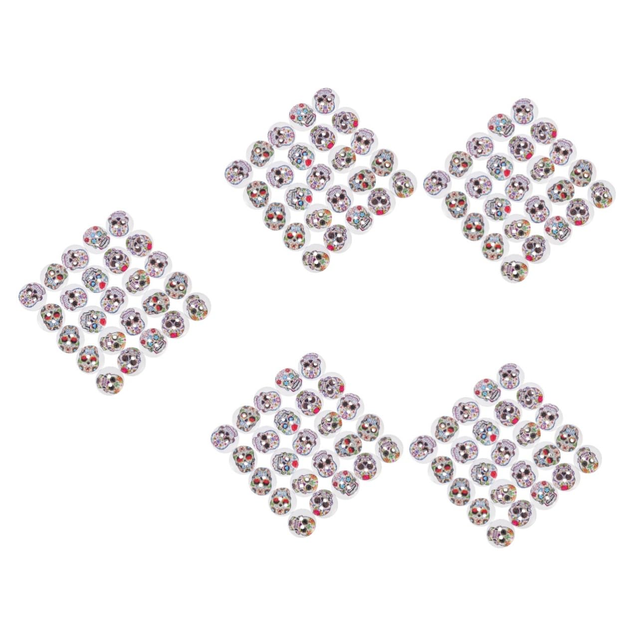 Tofficu 5 Set Di Bottoni Decorativi in ​​legno Per Abbigliamento Accessori Per Cucito Artigianali A Forma Di Teschio Set Di Bottoni Multifunzionali 200 Pezzi*5