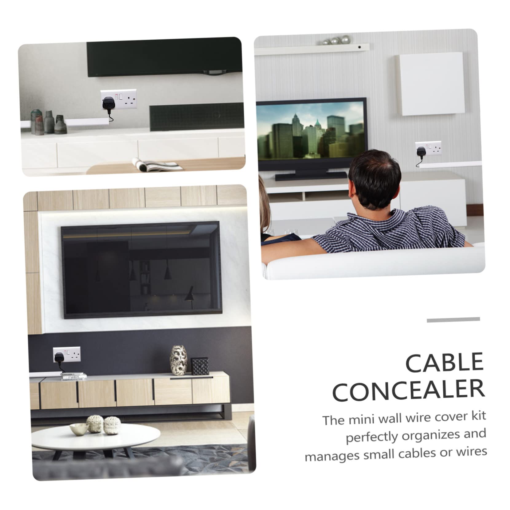 Lurrose 1 Set Canalina Nascondi Copertura per Flessibile per Tv e Facile Installazione e Personalizzabile Organizzatore per Naturale