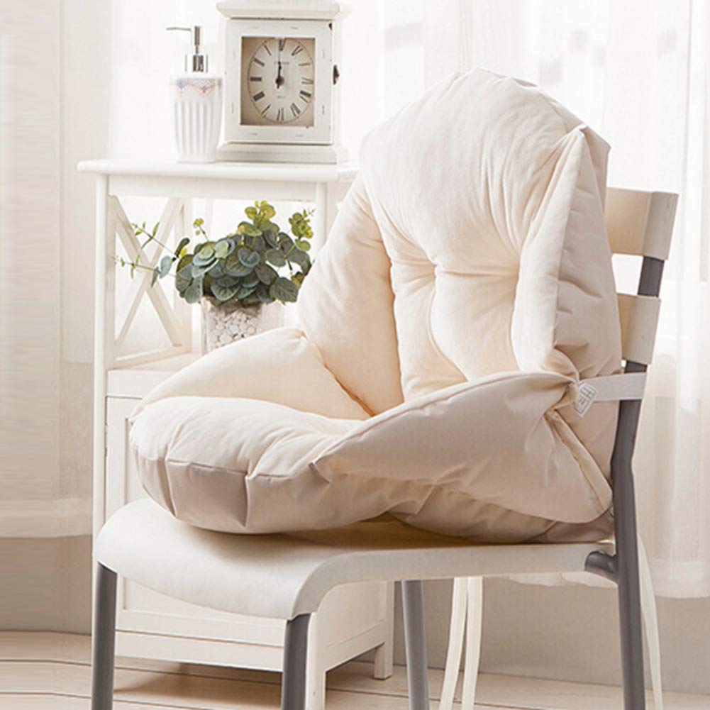 Floor Pillow Cushion, With Padded Backrest Water Resistant Soft Breathable Wicker Seat Cushions Rocking Chair Cushion Indoor Outdoor -creamy-white 48x40x12cm