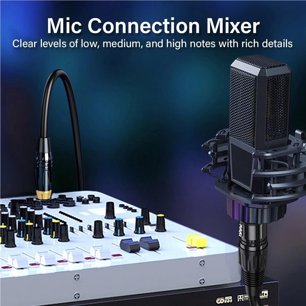 Cavo audio RCA a XLR maschio/femmina for amplificatore Mixer Altoparlante Karaoke Adattatore for microfono 1m 2m 3m 5m 10m 15m lungo(Female XLR,10m)