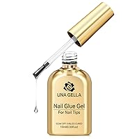 Vista 18 de UNA GELLA - Puntas de uñas de gel suave para pegar de 1.4 fl oz de secado por lámpara, permanente, pegamento de uñas fuerte para uñas acrílicas