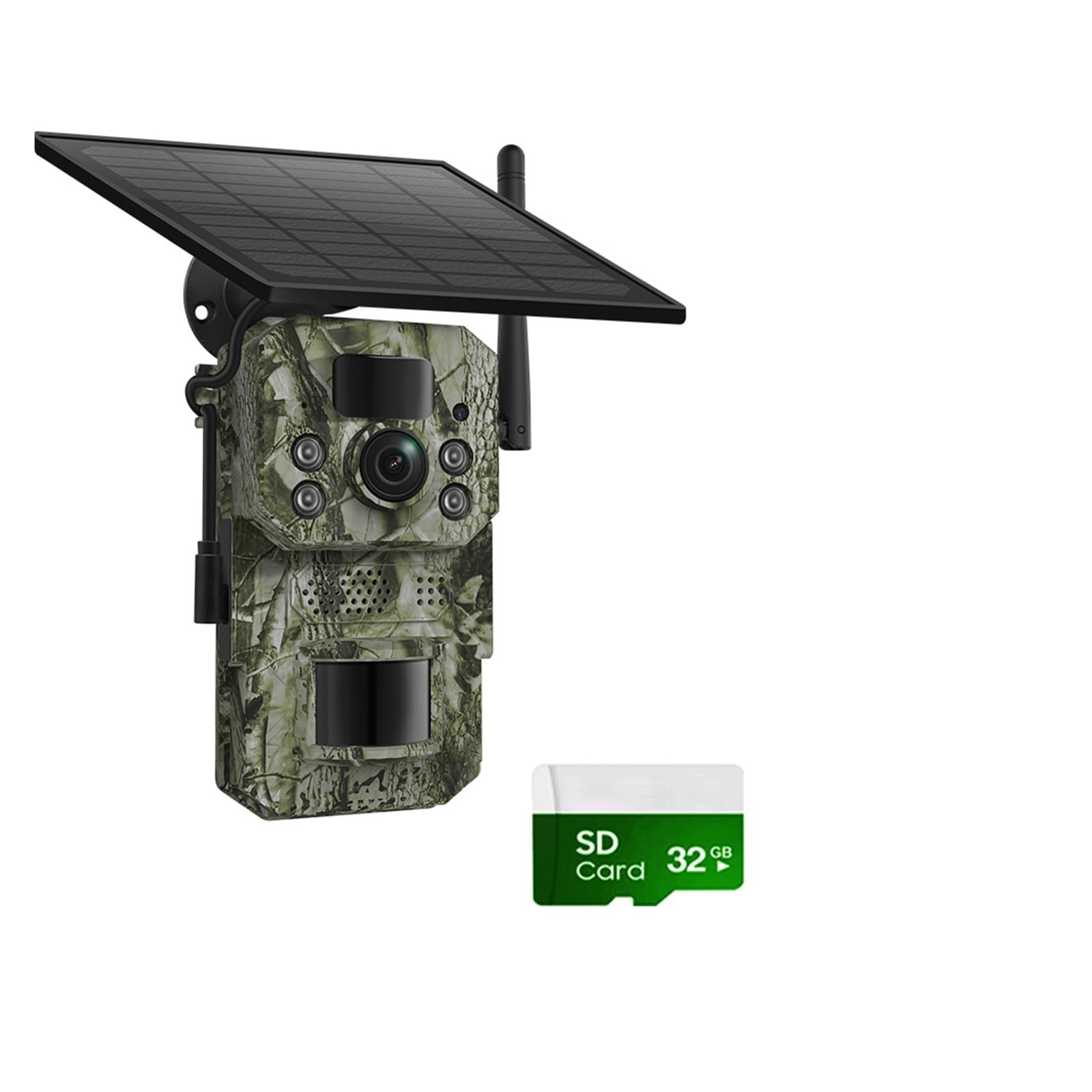 Oshpmbdlyfj 4Mp Add 32Gb 2K 5Mp Pir Motion Activated Trigger Time Night Vision Ip66 Hunting Trail Wildlife Battery Solar Camera Forest(4Mp Add 32Gb)