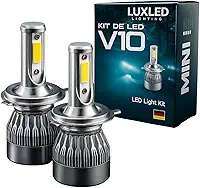 Kit Lâmpada para Farol e Milha Super LED V10 20000 Lúmens, 30W, 6500K Super Branco, 12V, Plug and Play com LED Chip CSP (H11)