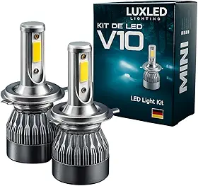Kit Lâmpada para Farol e Milha Super LED V10 20000 Lúmens, 30W, 6500K Super Branco, 12V, Plug and Play com LED Chip CSP (H11)