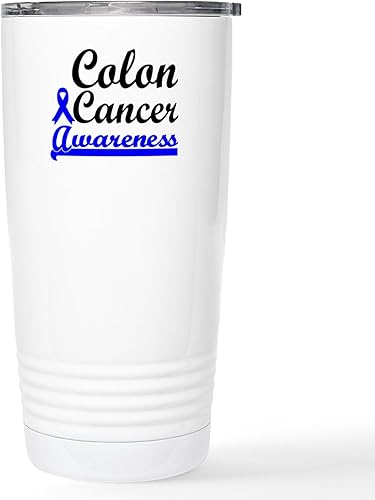 CafePress Colon Cancer Awareness Stainless Steel Travel Mug Stainless Steel Travel Mug, Insulated 20 oz. Coffee Tumbler