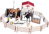 Horse Riders Playset Toy Realistic Horse Figure Children Pretend Play Horse Racing Toy Set for Kids Boys Girls Baby
