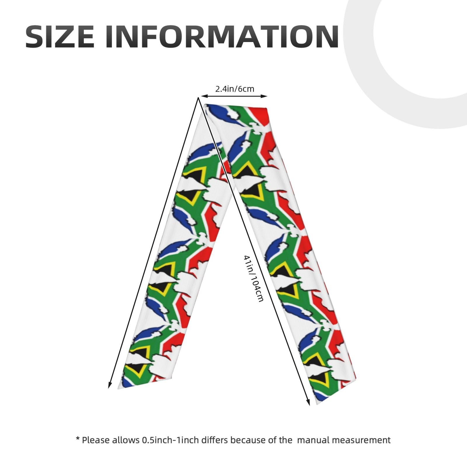 Fascia per la testa con stampa mappa della bandiera del Sudafrica, unisex, fascia per il sudore per adulti, traspirante, per allenamento, corsa, allenamento, yoga