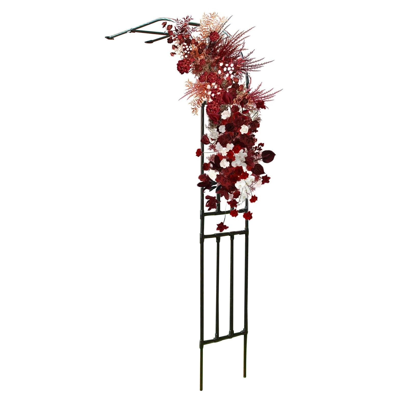 Pergola en métal noir de 220 x 240 x 40 cm pour plantes grimpantes d'extérieur