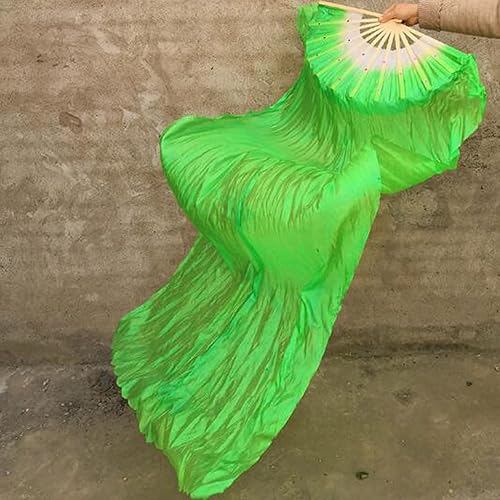 Miniatura 4 de FZBNSRKO 1.8M 70.86 "Danza del Vientre de Seda de Bambú Abanicos Largos Ventiladores Velos Fiesta Rendimiento de la Mañana Abanicos Largos