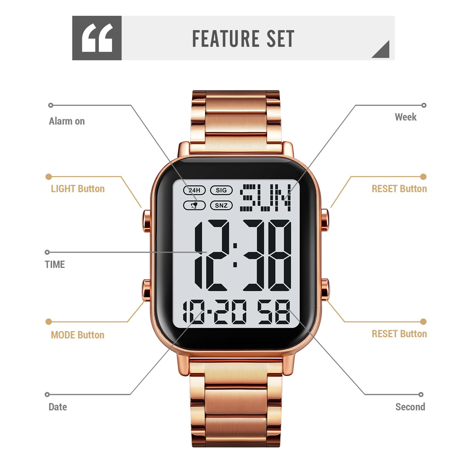 FANMIS Orologio sportivo unisex con display digitale analogico militare, multifunzione, doppia ora, sveglia, cronometro, retroilluminazione, impermeabile fino a 50 m, orologio sportivo all'aperto