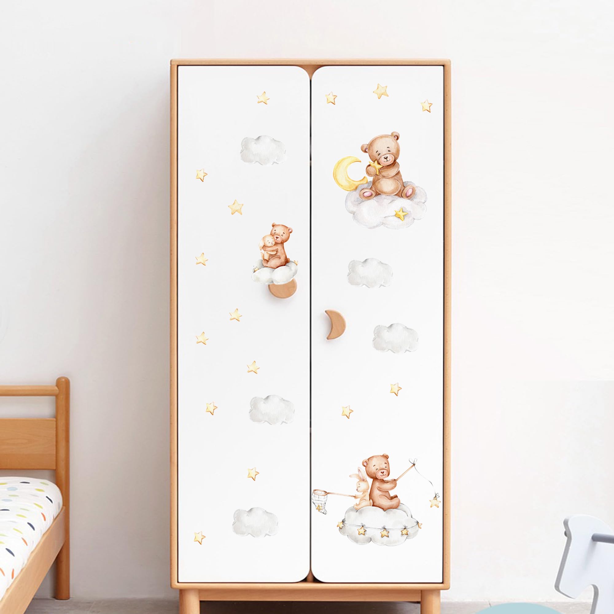 Adesivo Da Parete Orso Sulla Luna Animali Per La Cameretta Del - Foto 9