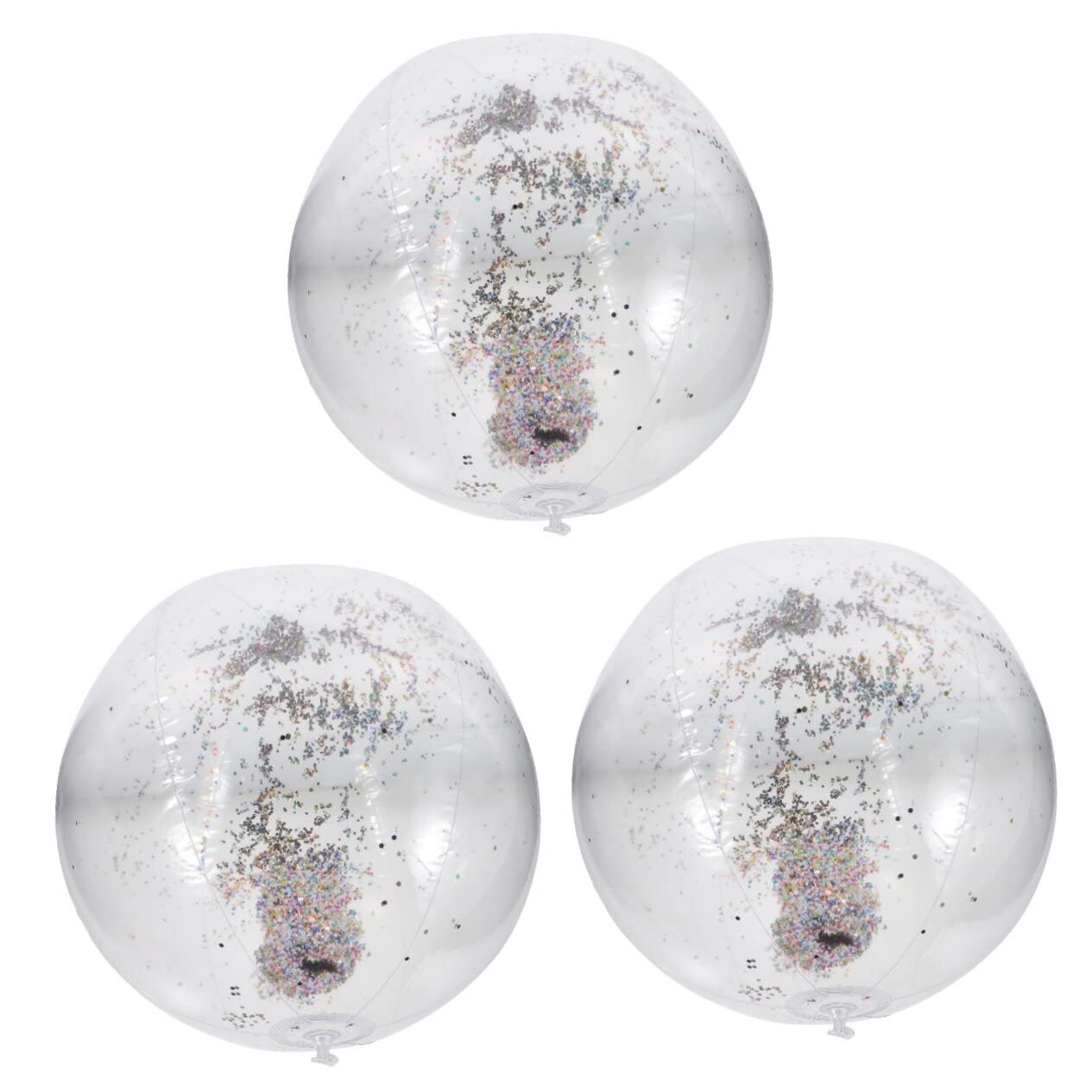 INOOMP 3 Set Palla di Paillettes Gonfiabile Palla da Biliardo Gonfiabile Pallone da Spiaggia Galleggiante Globo Gonfiabile Plastica Estate Bambino Che Fa i Primi Passi Palla a Bolle