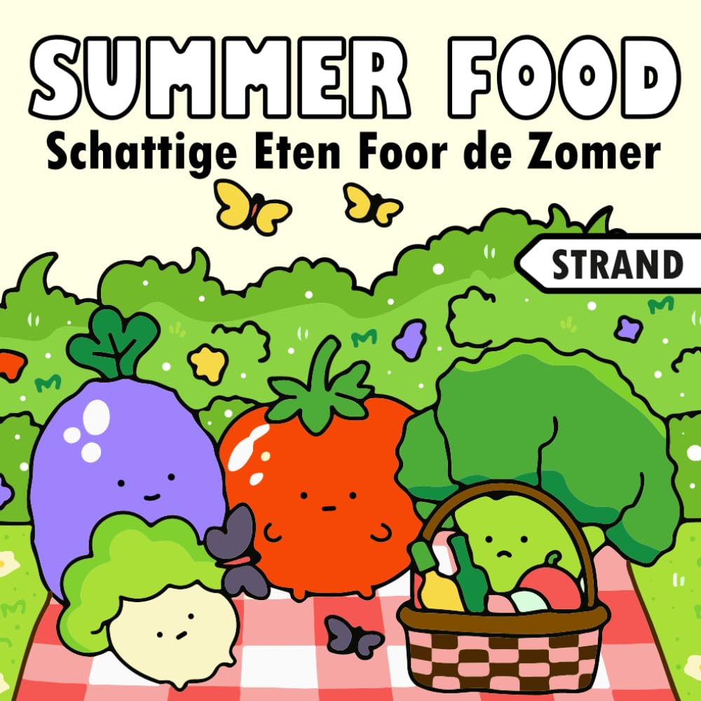 Cozy Kleurboek – Summer Food: schattige Eten voor de zomer – Cute kleurboek voor kinderen en volwassenen