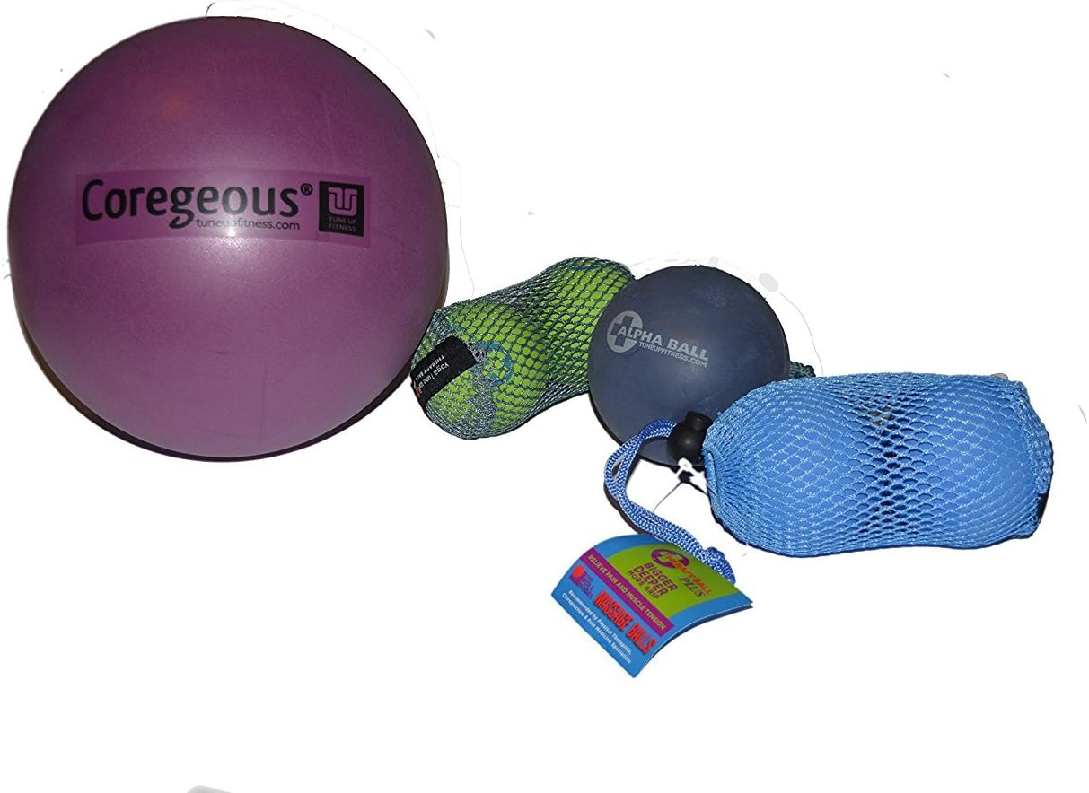 Tune Up Fitness Yoga Set - Various Ball Sizes and Colors, Original, Plus, Alpha Solo, Coregeous in Black Bag