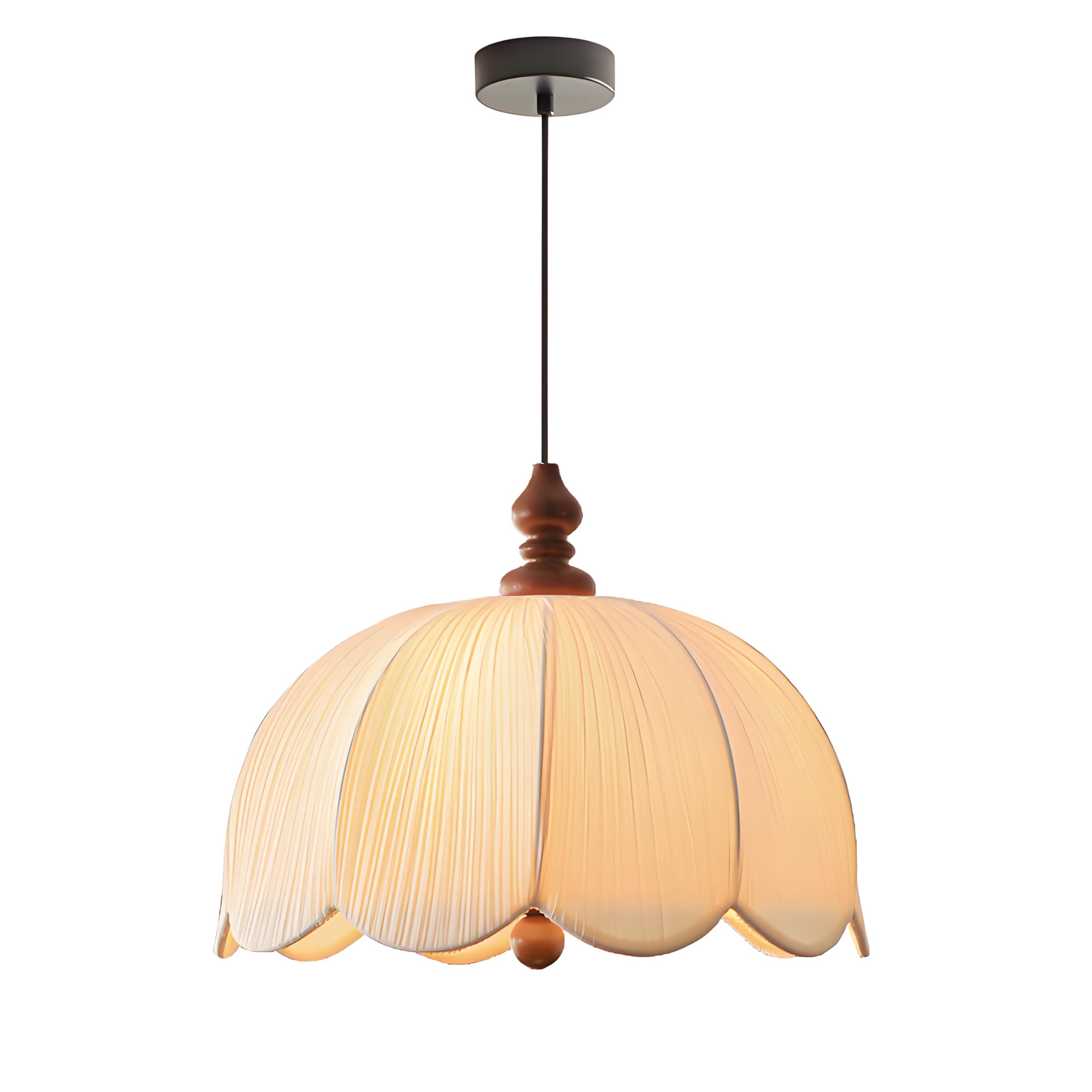Lustre bohème en tissu beige pour salon et salle à manger chaleureuse