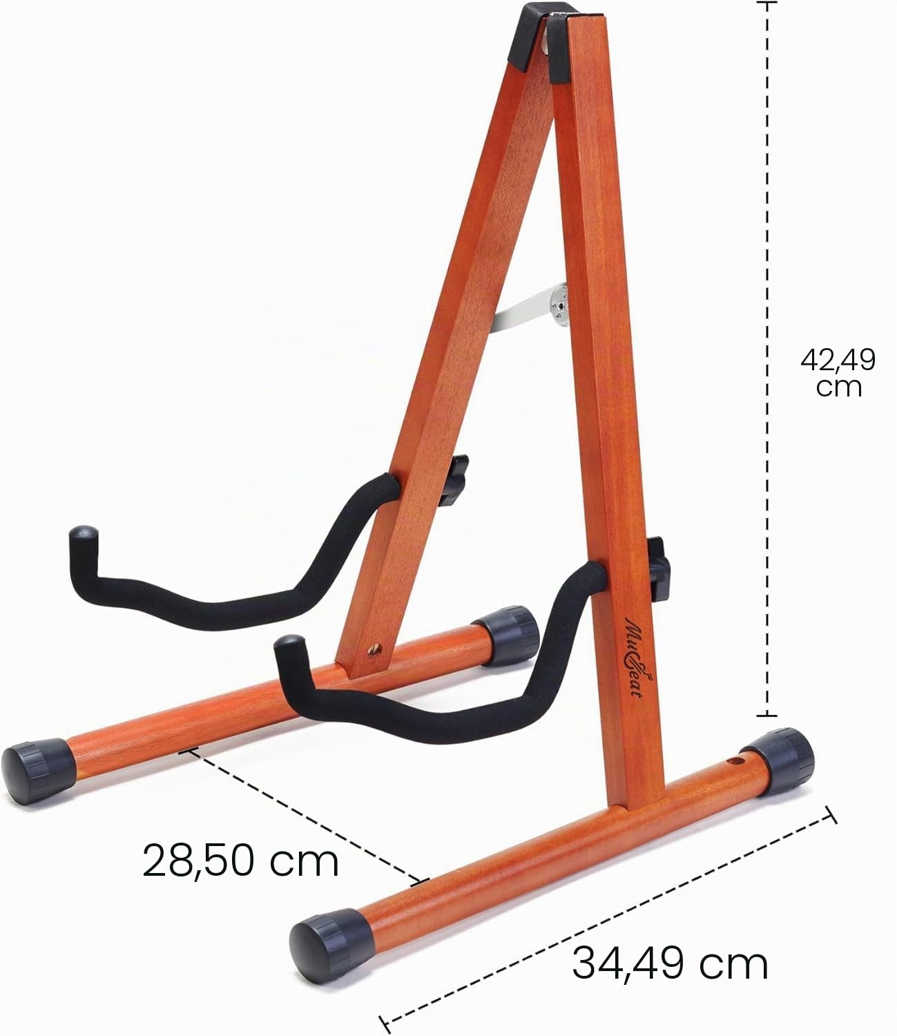 Support de violoncelle en forme de A avec mousse rembourrée, support de violoncelle en bois fabriqué à la main avec trou pour archet pour violoncelle, support en bois d'acajou pour violoncelle