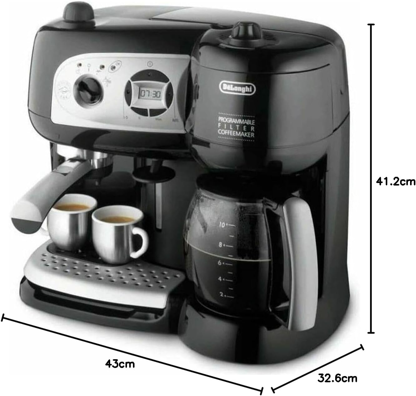 DeLonghi BCO264 Delonghi BCO264.1 Espresso con Pompa e Macchina da caffè, 10 Tazze, 220 V (Non per Gli Stati Uniti), 2 Cups, Acciaio Inossidabile, Nero